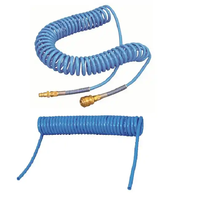 Akční Cena SHPI 5/8 PU HADICE KR8 BLUE - 5/8 - 10 m, modrá kroucená hadice PU 98° k pneu. nářadí, 10 bar
