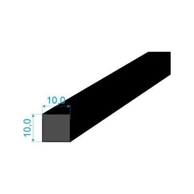 0539010 Pryžový profil 10x10mm NBR 60°Sh čtvercový Výprodej