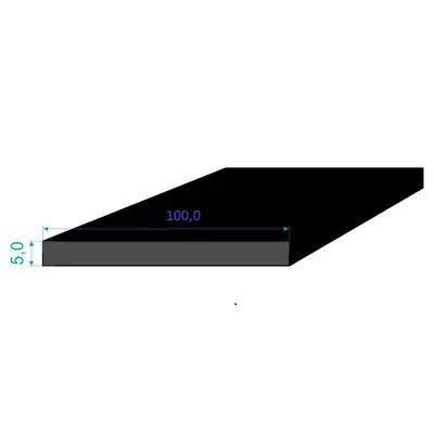 9355100 Pryžový profil 5x100mm, EPDM 70 °Sh, obdélníkový Tovární Cena