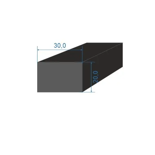 Pouze Dnes 0596203 Pryžový profil 20x30mm, EPDM 70°Sh obdélníkový