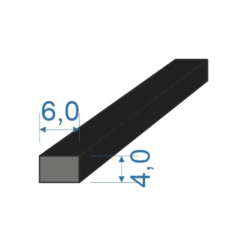 0596046 Pryžový profil 4x6mm, NBR 70°Sh obdélníkový Objednat Nyní