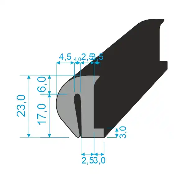 TKP 601 Pryžový profil EPDM 60ShA Akce