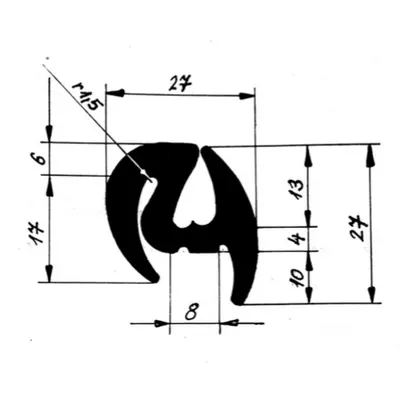 Časově Omezené TB 1952 profil do oken 27x27/8mm bez klínku