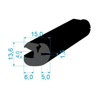 Objednat Nyní 0597014 Pryžový profil do oken dopravních prostředků, 13,6x15/4/1,5mm