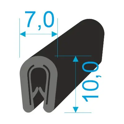 00545000 U-PIRELI s kovovou výztuží bez bříška, 1-2mm, 78°Sh, PVC, -25°C/+70°C, černý Ihned K Objednání