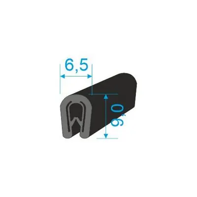 00545010 U-PIRELI s kovovou výztuží bez bříška, 1-2mm, 78°Sh, PVC, -25°C/+70°C, černý Akce