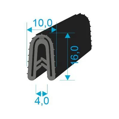 00545016 U-PIRELI s kovovou výztuží bez bříška, 2-3mm, 60°Sh, EPDM, -40°C/+100°C, černý Ověřený
