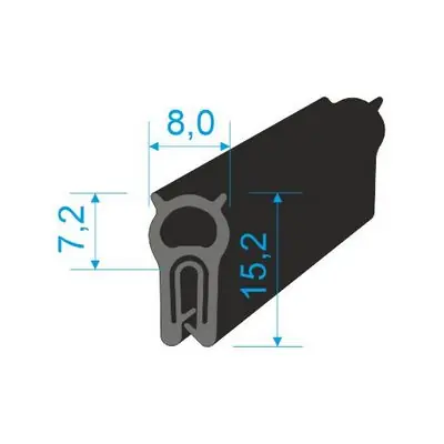 Super Cena 00547022 U-PIRELI s kovovou výztuží s horním těsněním, 60°Sh, U-EPDM, bříško-EPDM