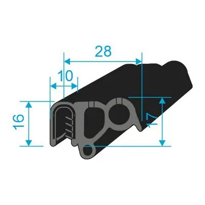 Originální 00546008 U-PIRELI s kovovou výztuží s bočním těsněním, 78°Sh, U-PVC, bříško-EPDM
