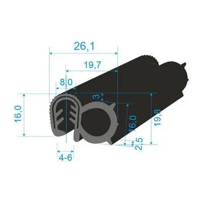 00546018 U-PIRELI s kovovou výztuží s bočním těsněním, 60°Sh, U-EPDM, bříško-EPDM Cenová Bomba