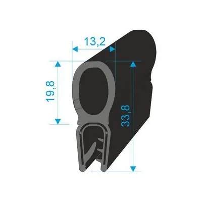 Must-Have 00547023 U-PIRELI s kovovou výztuží s horním těsněním, 78°Sh, U-PVC, bříško-EPDM