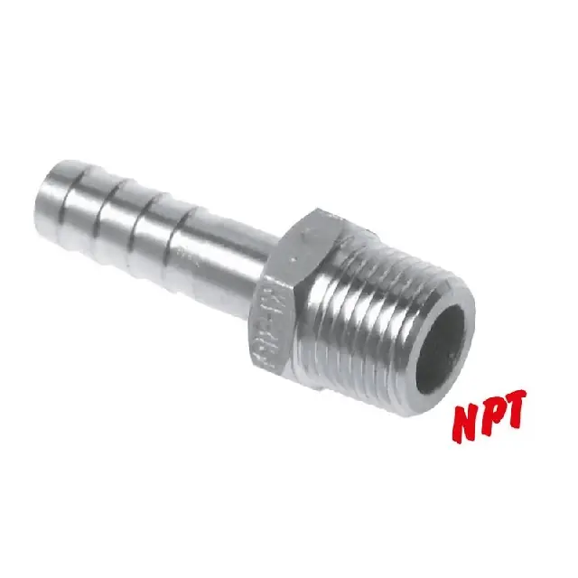 Odeslání Ihned HADICOVÝ TRN AR/NPT SS 1.4408- trn se zářezy 9 mm vnější z. NPT 1/4" Kuž, 16 Bar, nerez, SW 17 mm