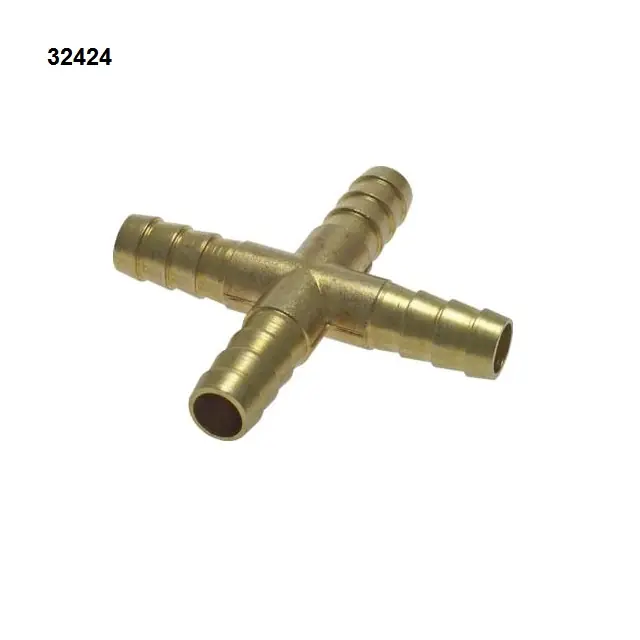 Výprodej KŘÍŽOVÁ SPOJKA MS - pevné hadicové trny X - 13 mm, mosaz