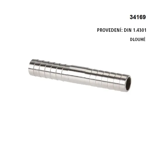 SPOJKA TRN NEREZ SS 304 PN 16 Bar - pevný oboustranný trn 13 mm, (hadice 1/2") PN 16 Bar, DIN 1.4301 Zlevněný
