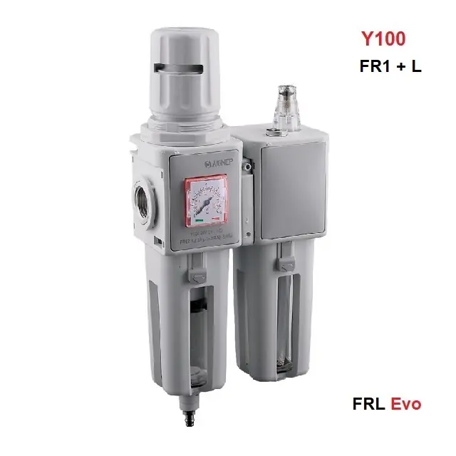 Nakupujte Hned AIGNEP EVO FR1+L IG 1/4" - filtr s reg. a lub., reg. 0-8 bar, 5 µm, 1500 l/min., Exh. vakuové, LUB, manuál