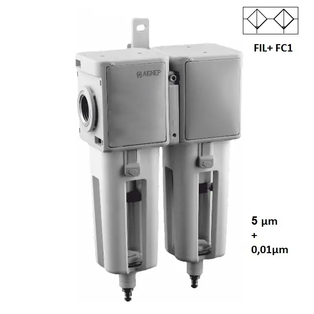 AIGNEP Y400 EVO NANO FILTR FC1 - IG 3/8" - filtr 5 µm + 0,01µm/ 1800 NI/min, Exh. vakuový Akční Nabídka