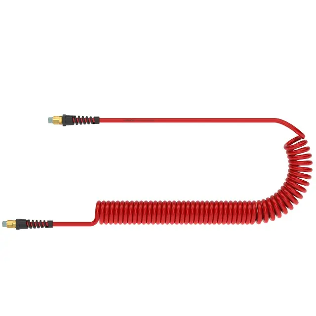 LÜDECKE 8/12 PU KROUCENÁ HADICE PUR červená - 8/12mm/6 M- Otočné AR3/8", 7,5 m x 6 metrů prac. délky, 10 bar (ø sp.65 mm) Omezená Nabídka