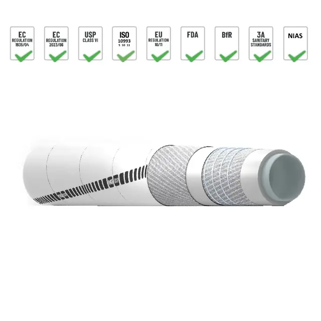 Hit Sezóny IVG COLBACHINI 13/23 DRINKTEC PHARMATEF SIL 10/SPL - FDA/FEP farmaceutická hadice s nerezovou spirálou, 10 bar, -40/+150 °C