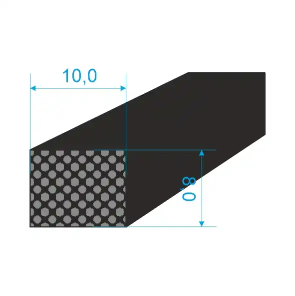 Must-Have 0531081 Mikroporézní profil obdélníkový, 8x10mm, EPDM, -30°C/+80°C, černý