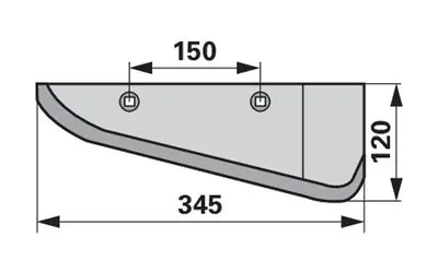 Radlice pravá, 345 x 120 mm, rozteč 150 mm Přímo Od Výrobce