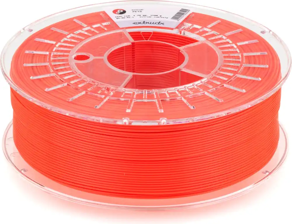 Nová Kolekce Extrudr PETG Neon Red, 1,75 mm / 1100 g