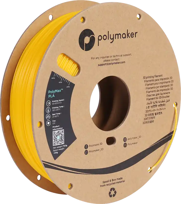 Expresní Doručení Polymaker PolyMax PLA Yellow, 1,75 mm (750 g)