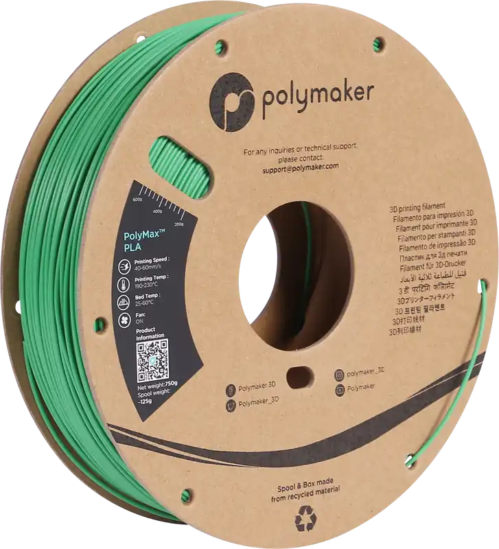 Akční Nabídka Polymaker PolyMax PLA Green, 1,75 mm (750 g)