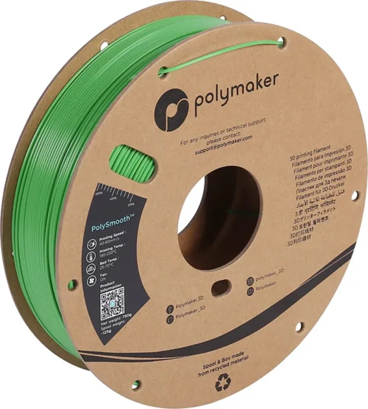Super Cena Polymaker PolySmooth Shamrock Green, 1,75 mm (750 g)