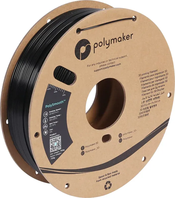 Koupit Online Polymaker PolySmooth Jet Black, 1,75 mm (750 g)