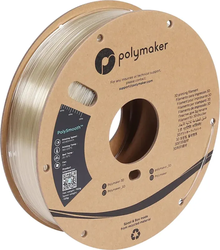 Polymaker PolySmooth Transparent, 1,75 mm (750 g) Horká Nabídka