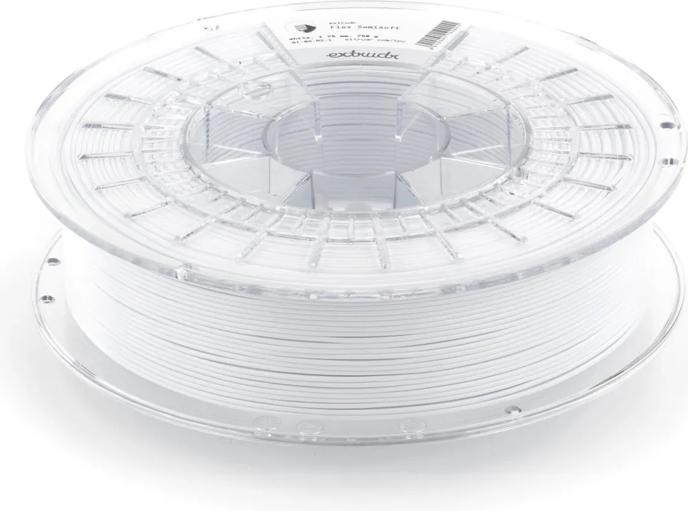 Výprodej Extrudr TPU semi-soft White, 1,75 mm (750 g)