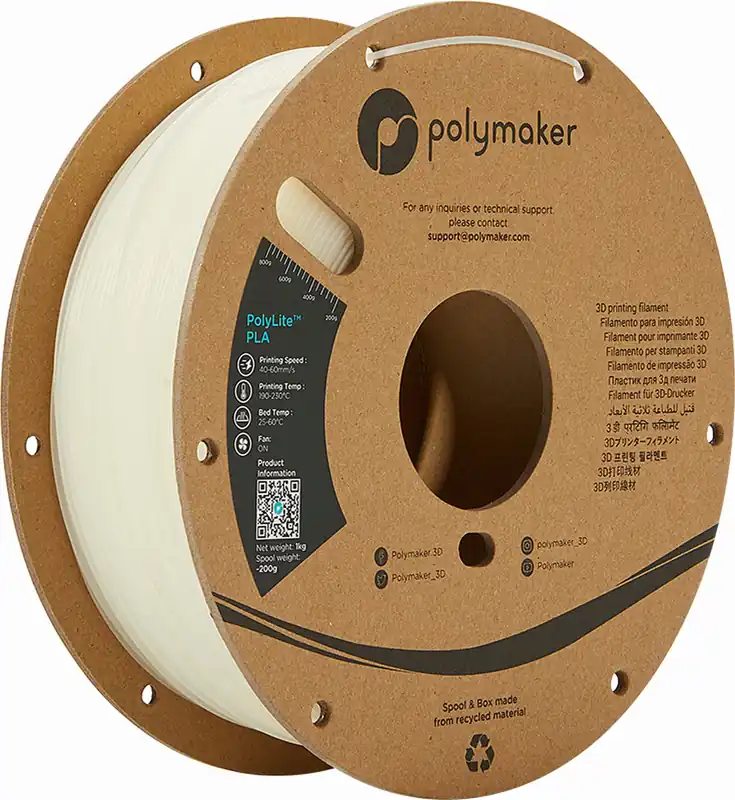 Sezónní Sleva Polymaker PolyLite PLA Natural, 1,75 mm (1.000 g)