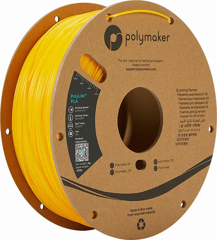 Bezpečná Platba Polymaker PolyLite PLA Yellow, 1,75 mm (1.000 g)