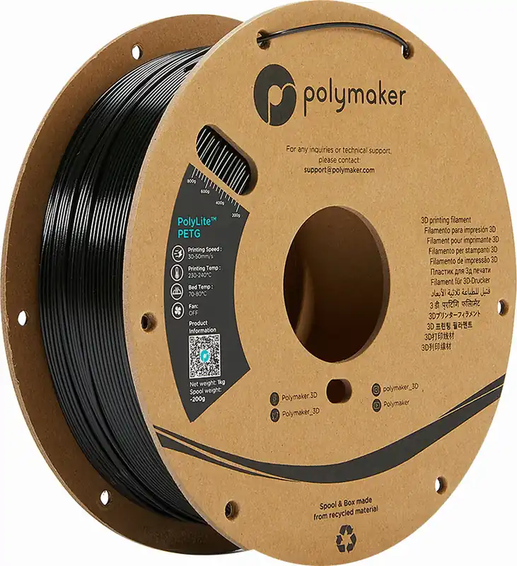 Polymaker PolyLite PETG Black, 1,75 mm / 3000 g Top Prodej