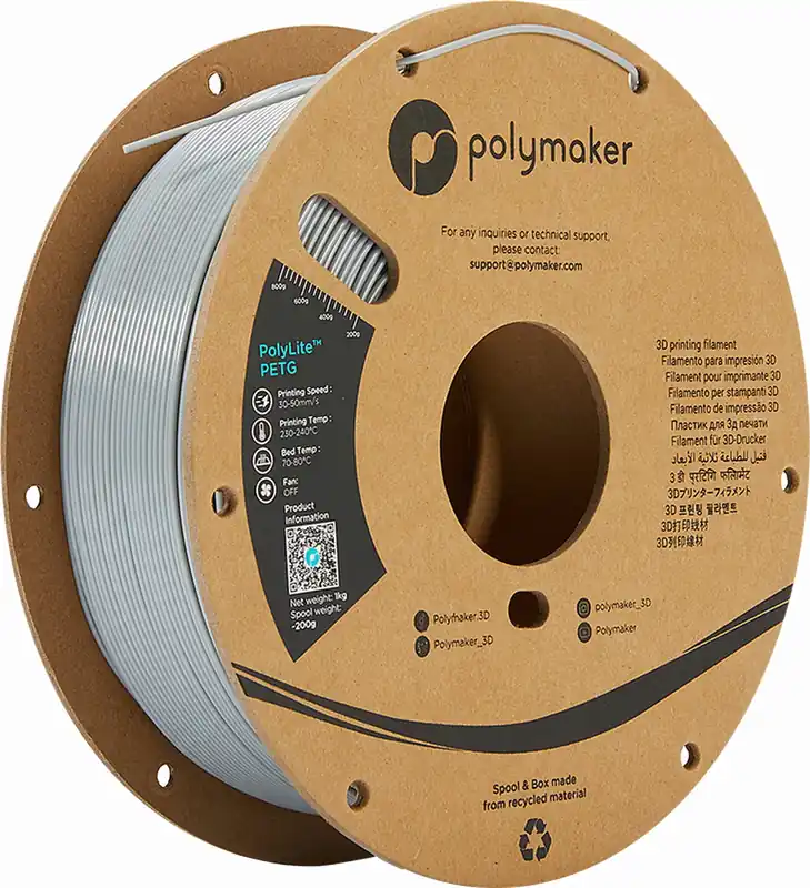 Finální Výprodej Polymaker PolyLite PETG Grey, 1,75 mm / 3000 g