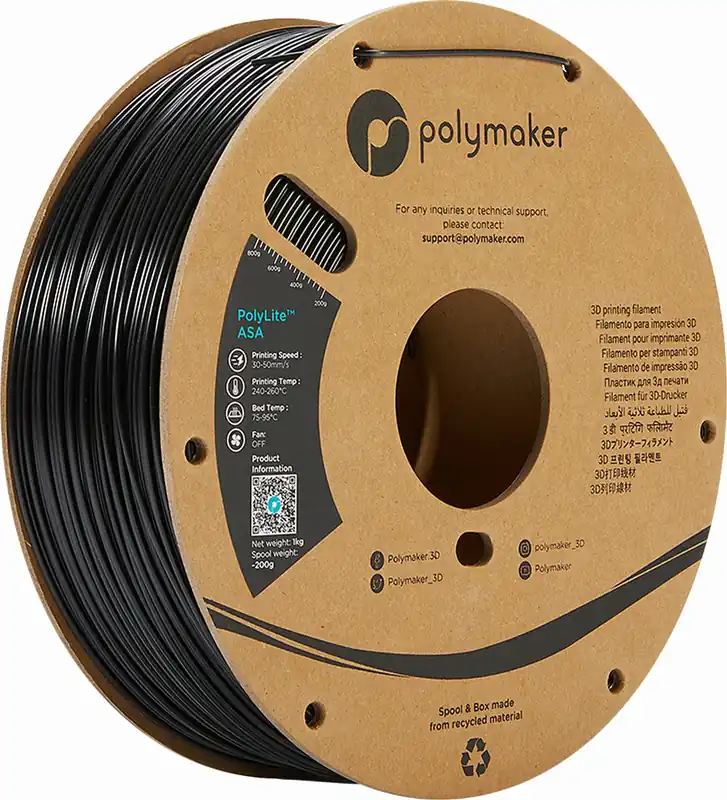Polymaker ASA Black, 1,75 mm / 3000 g Finální Výprodej
