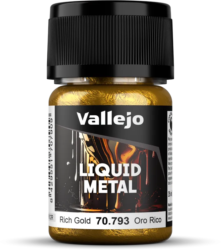 Přímo Od Výrobce Vallejo Model Color Liquid Metal 214 Reichgold (Rich Gold) (793), 35 ml