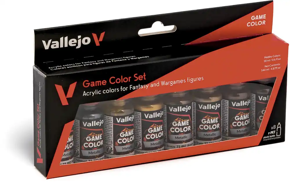 Vallejo Game Color Set: Metallic Colors (8 barev) Sezónní Sleva
