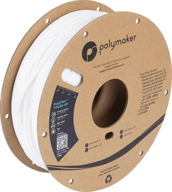 Víkendová Akce Polymaker PolyFlex TPU95-HF White, 1,75 mm (1.000 g)