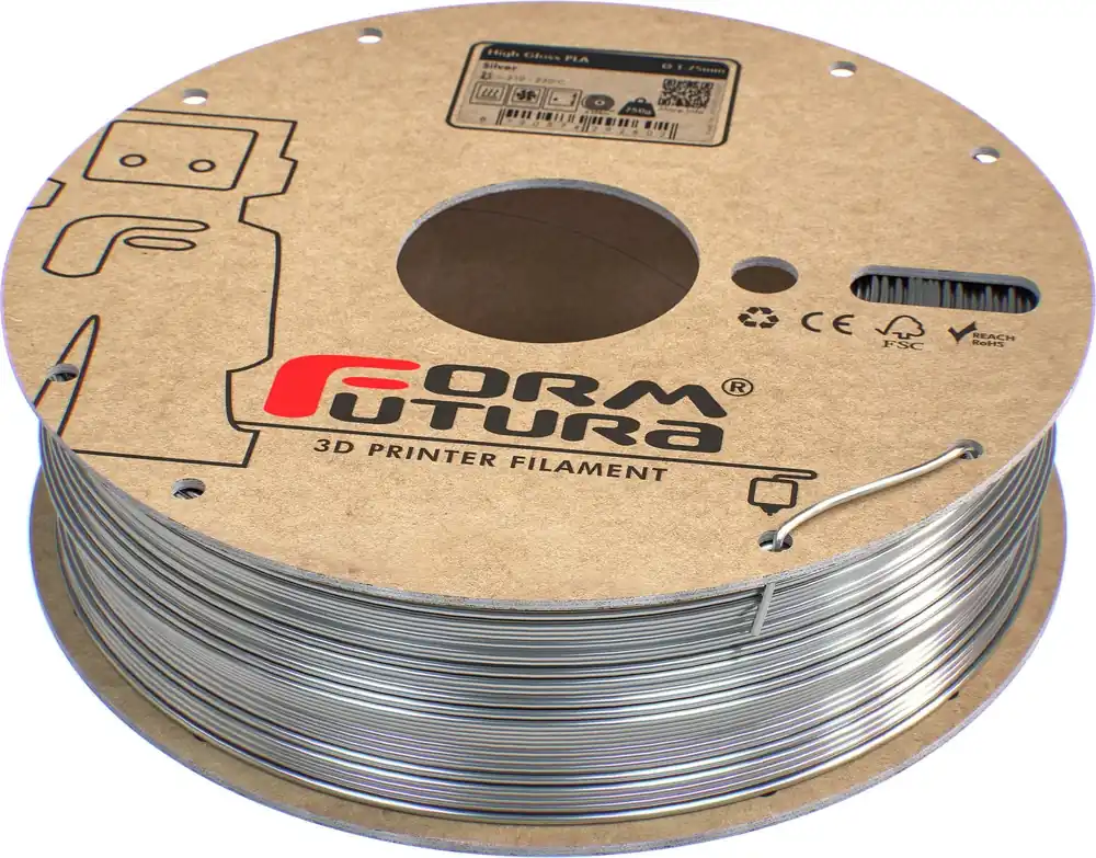 FormFutura High Gloss PLA Silver, 1,75 mm / 750 g Nízká Cena