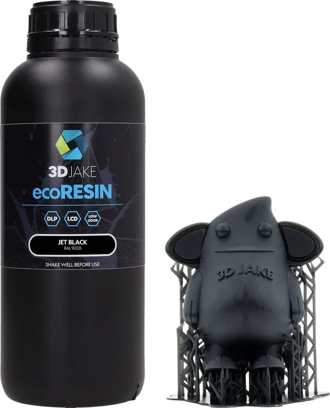 3DJAKE ecoResin Jet Black, 1.000 g Zlevněný