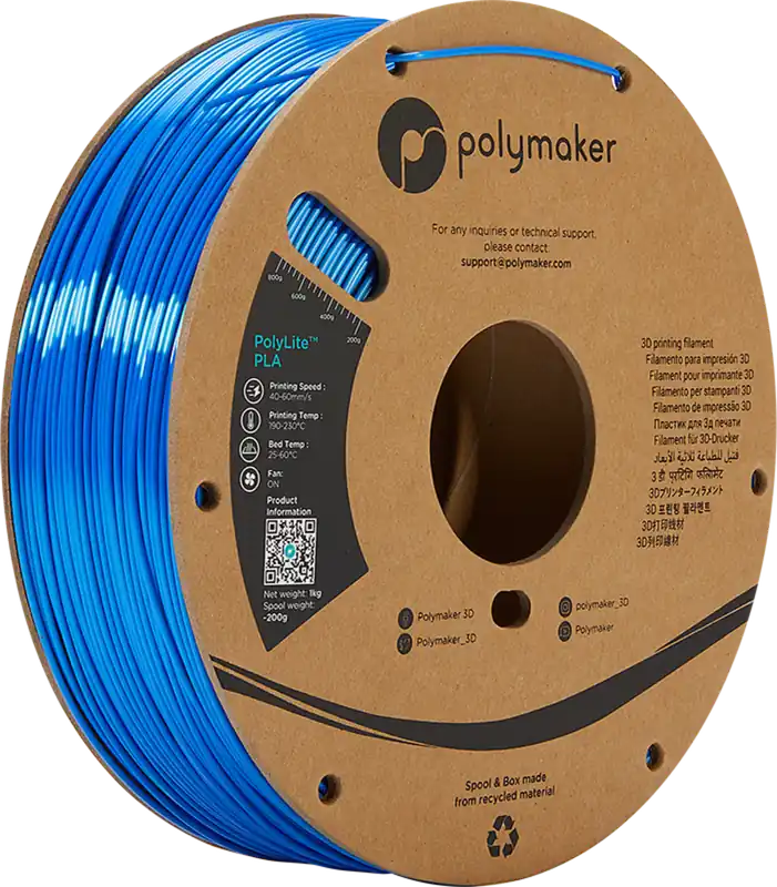 Polymaker PolyLite Silk PLA Blue, 1,75 mm / 1000 g Speciální Cena