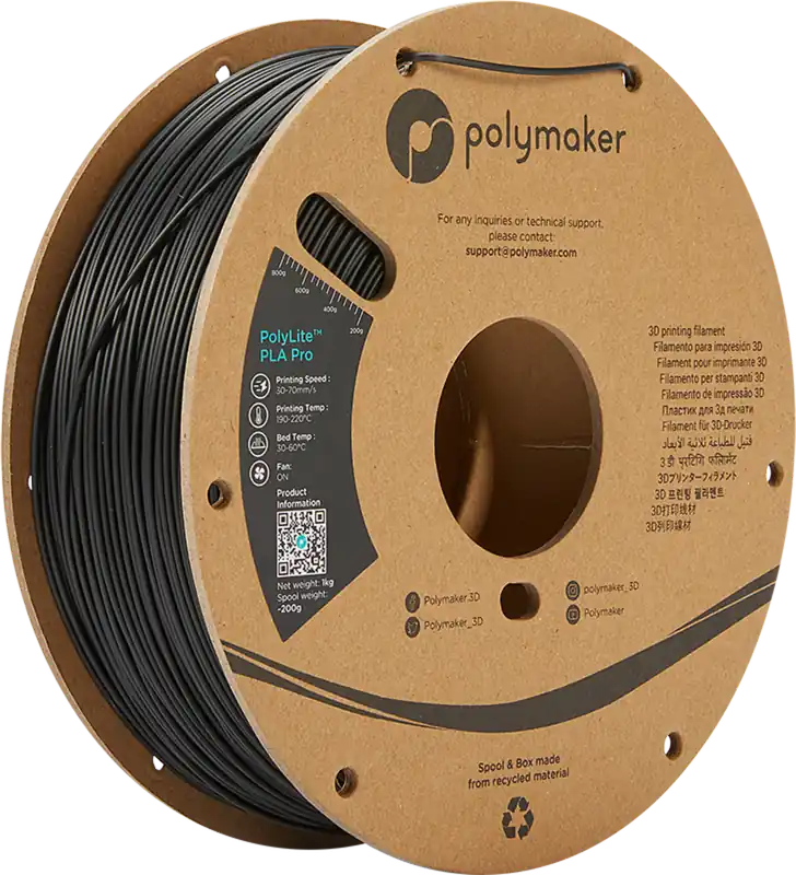 Přímo Od Výrobce Polymaker PolyLite PLA PRO Black, 1,75 mm / 1000 g