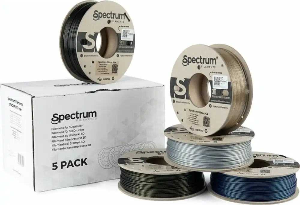 Dokud Zásoby Vydrží Spectrum PLA Glitter - sada 5 ks, 1,75 mm (1.250 g)