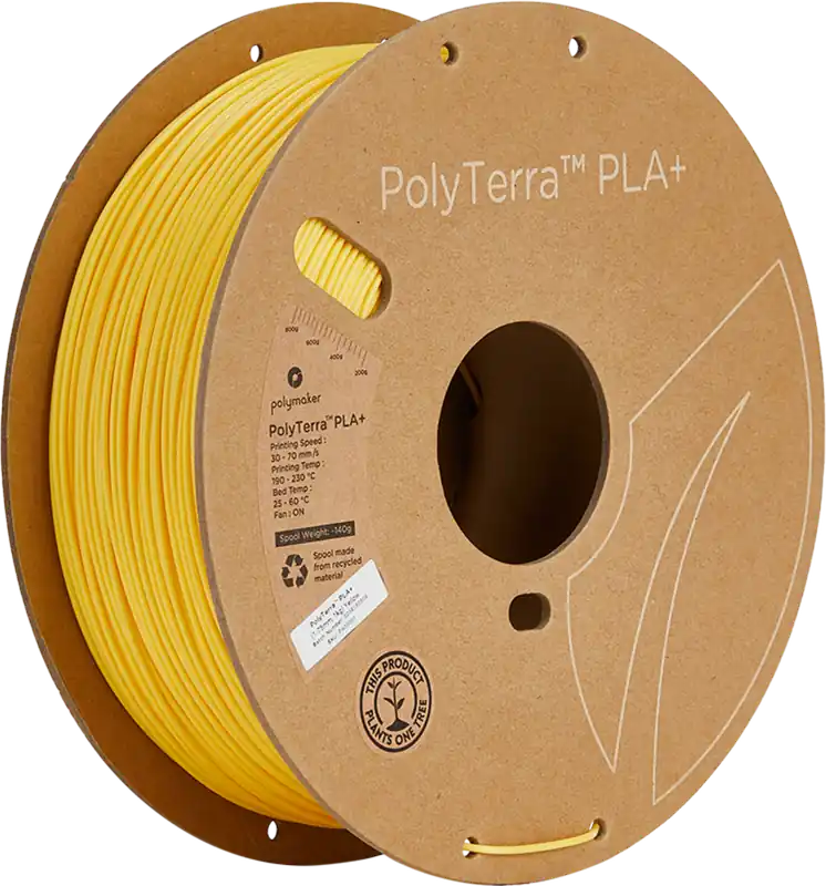 Objednat Nyní Polymaker PolyTerra PLA+ Yellow, 1,75 mm / 1000 g
