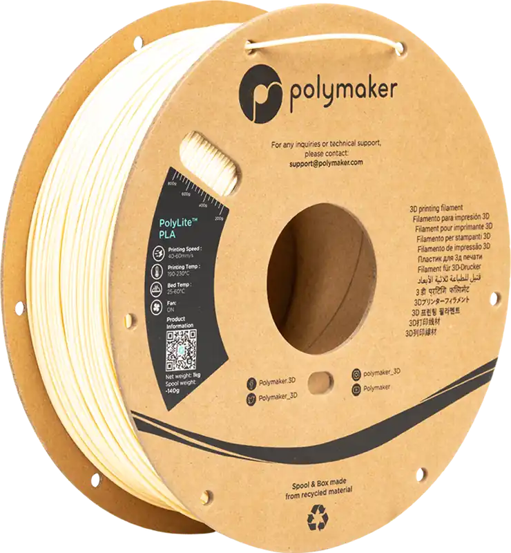 Polymaker PolyLite PLA Cream, 1,75 mm / 1000 g Výhodná Nabídka
