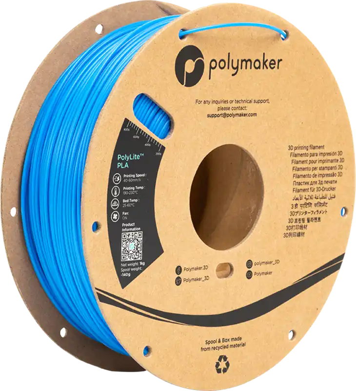 Objednat Nyní Polymaker PolyLite PLA Azure Blue, 1,75 mm / 1000 g