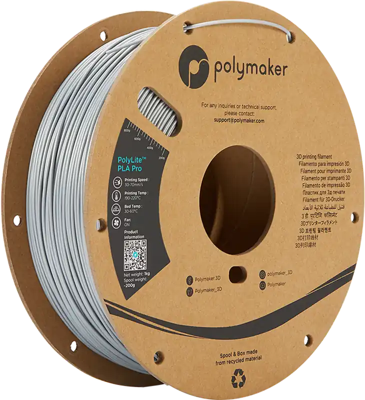 Polymaker PolyLite PLA PRO Silver, 1,75 mm / 1000 g Jen Po Omezenou Doba