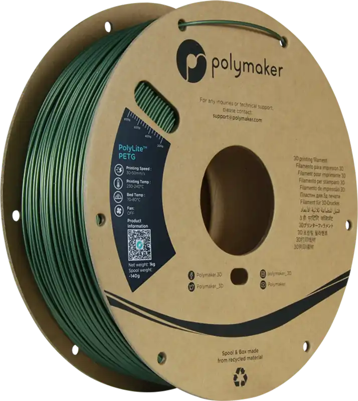 Aktuální Polymaker PolyLite PETG Dark Green, 1,75 mm / 1000 g