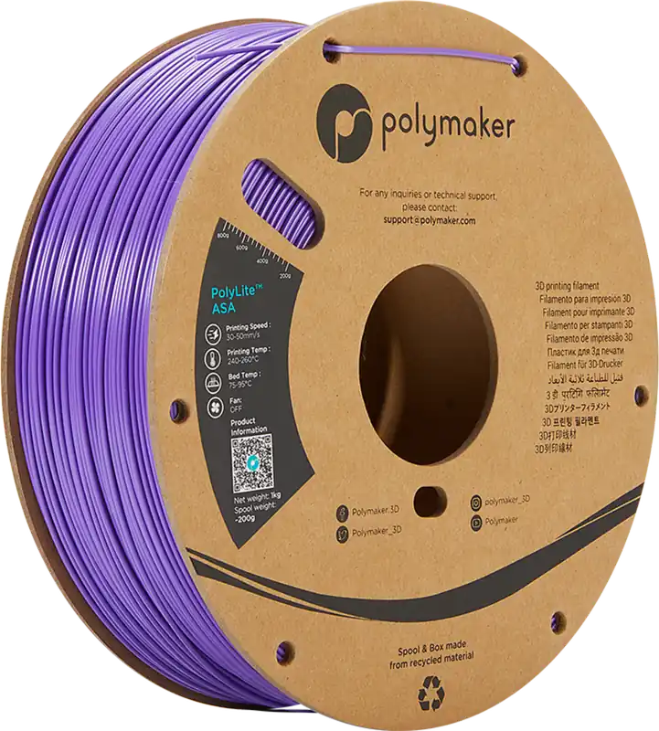 Tovární Cena Polymaker ASA Purple, 1,75 mm / 1000 g
